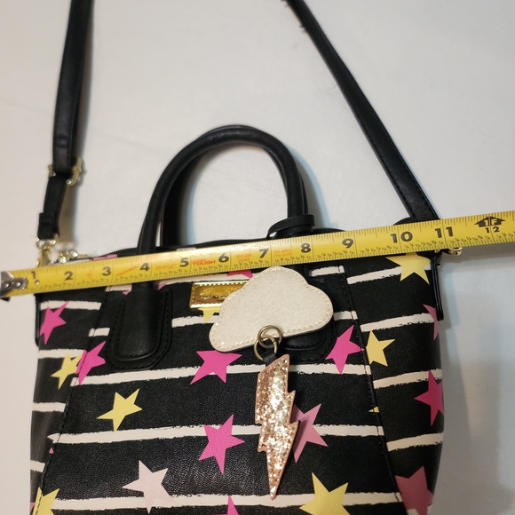 Betsey Johnson Pink and Black Shoulder Bag with Gold Accents - Picture 9 of 13